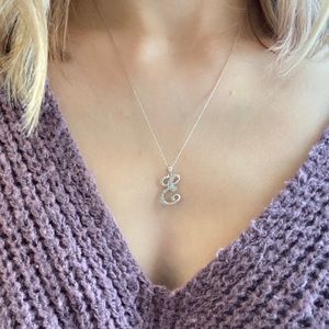 “E” initial diamond necklace